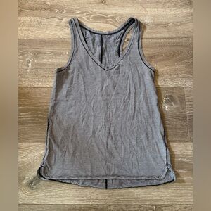 Lululemon Circadian Tank Mini Pop Stripe Heathered Medium Grey Black Pima Cotton